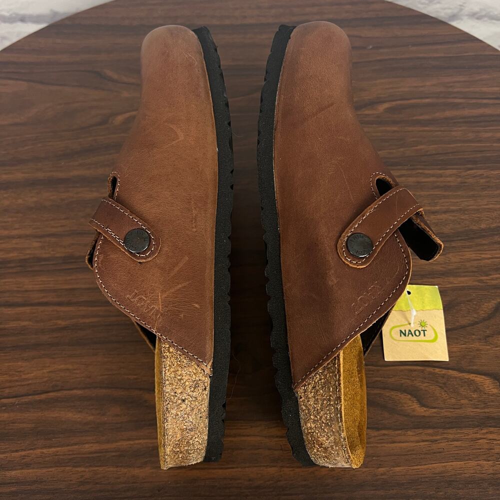 NWT NAOT Women 7 Boho Minimalist Granola Girl Staple Leather Spring Slip On Clog - Picture 8 of 12